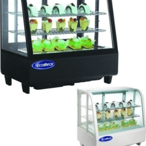 VITRINA REFRIGUERADA MODELO KVPS-100L CURVA 3 NIVELES, BLANCA-NEGRA